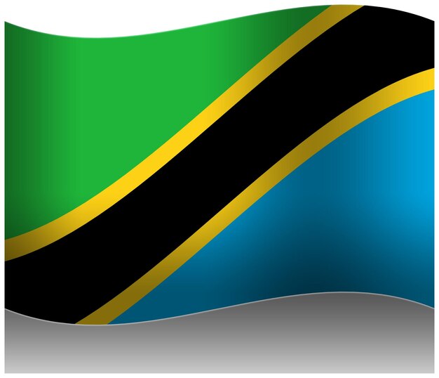 Tanzania wave flag 3D