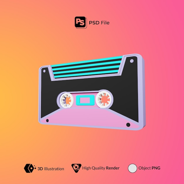 Tape Casette 3d Render Illustration