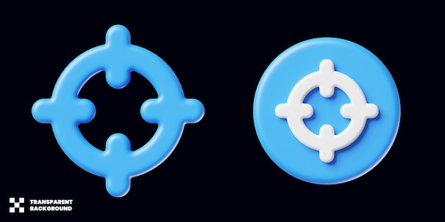 Target Aim Icon Collection In 3D Render