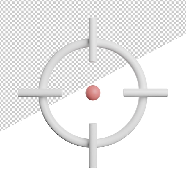 Target Market Focus front view icon 3d rendering illustration on transparent background