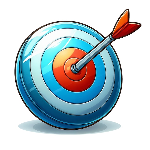 PSD target with arrow isolated on transparent background ai