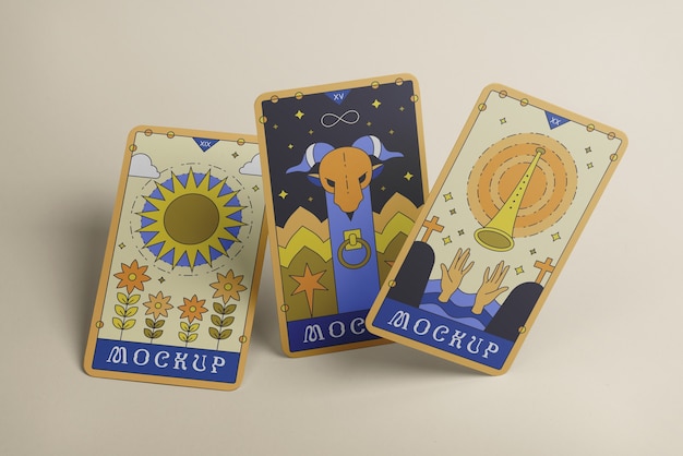 Tarot cards in studio arrangement