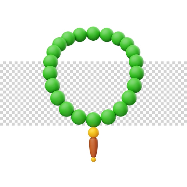 Tasbih misbaha muslim prayer beads 3d rendering illustration icon element