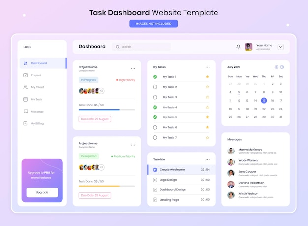 Task Dashboard Website Template