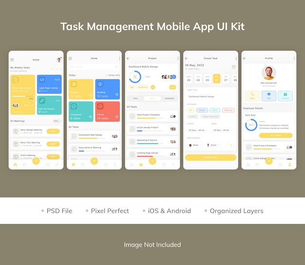 Task Management Mobile App UI Kit