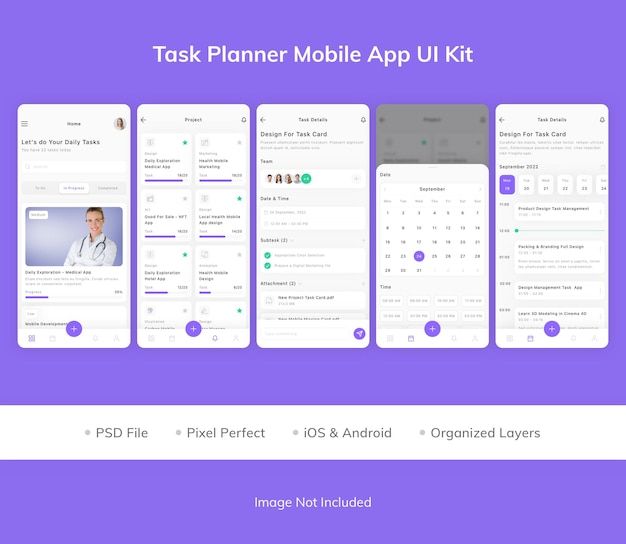 Task Planner Mobile App UI Kit