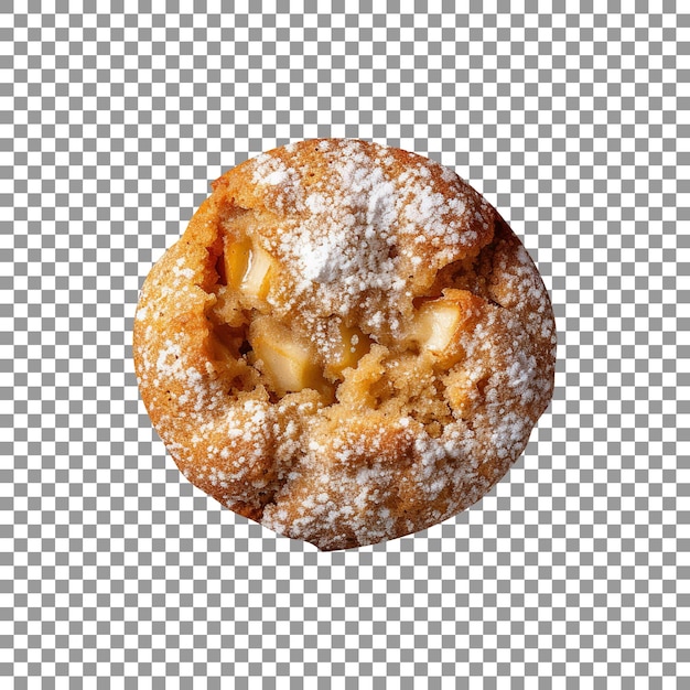 Tasty apple pie muffin isolated on transparent background