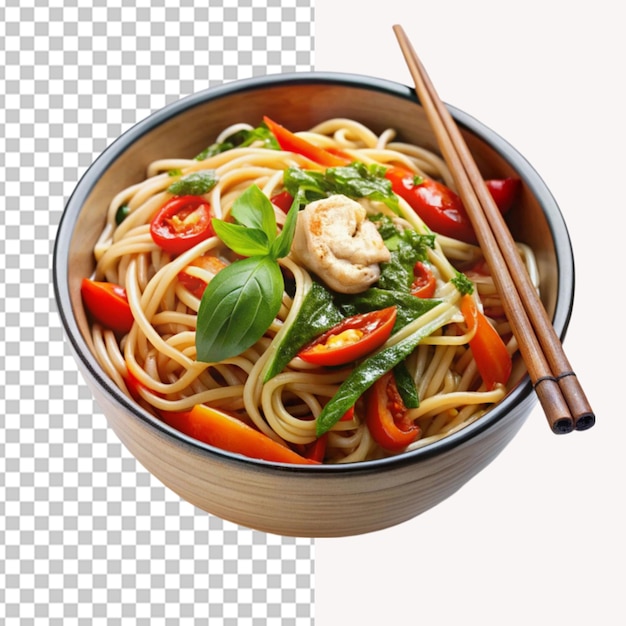 Tasty asian food noodle on transparent background