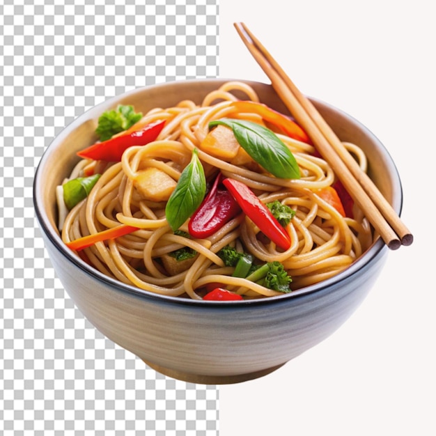 Tasty asian food noodle on transparent background