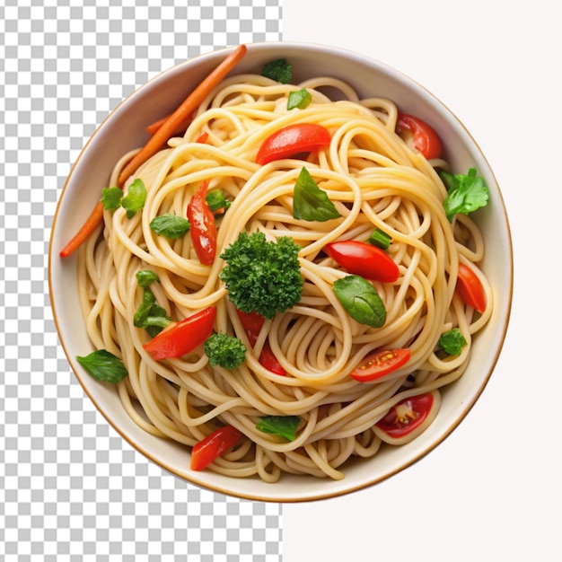 Tasty asian food noodle on transparent background