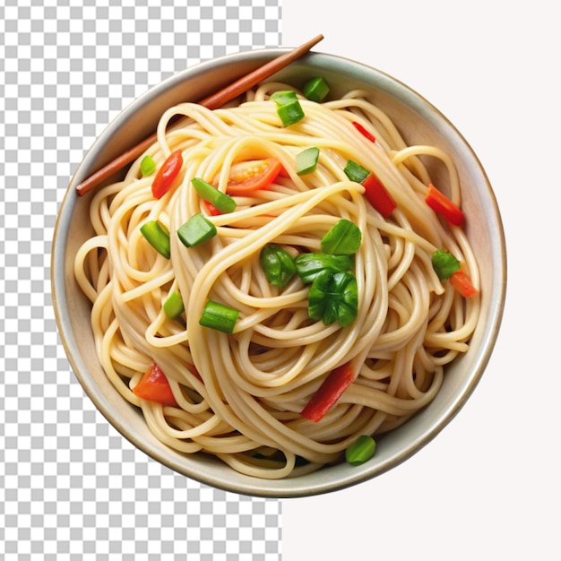 Tasty asian food noodle on transparent background