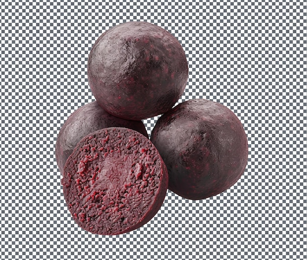 Tasty Bamenda Beetroot Brownie Bliss Balls isolated on transparent background