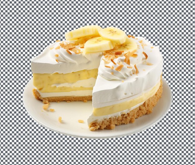 Tasty Banana Cream Pie isolated on transparent background