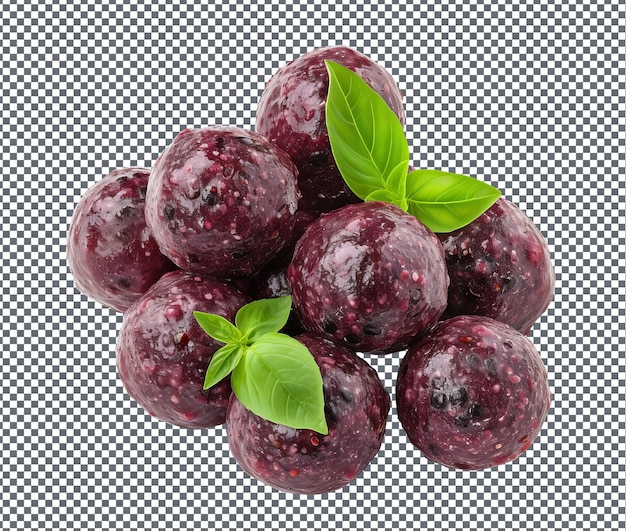 Tasty Bertoua Berry Basil Bliss Bites isolated on transparent background