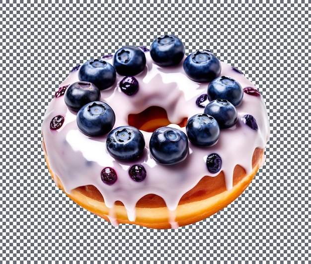 Tasty blueberry donut isolated on a transparent background