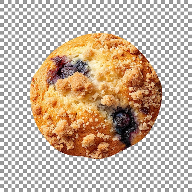 Tasty blueberry muffin isolated on transparent background