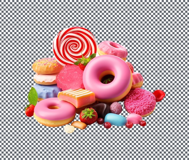 Tasty candies isolated on a transparent background