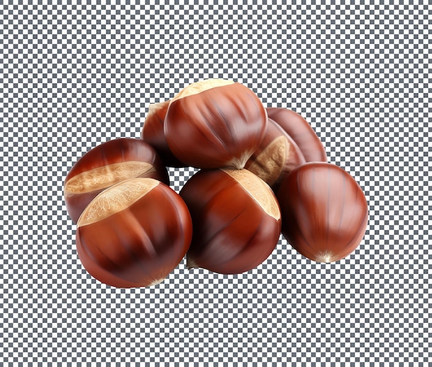 Tasty chest nuts isolated on transparent background