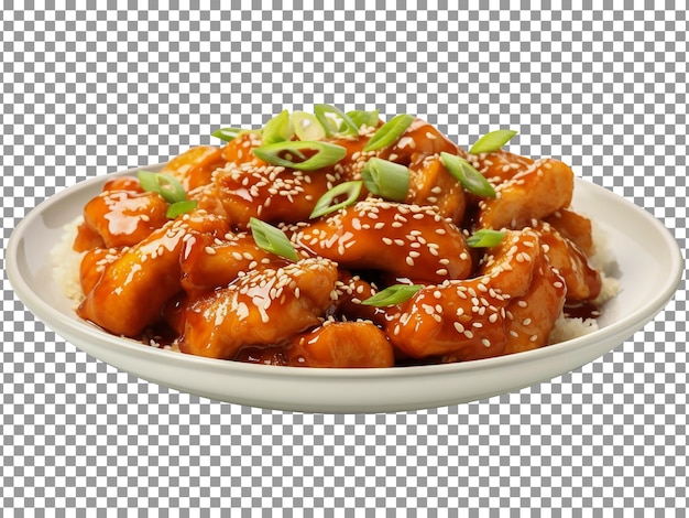 Tasty chicken with sesame seeds on transparent background