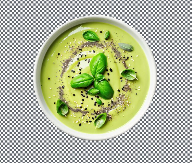 PSD tasty chilled avocodo soup isolated on transparent background