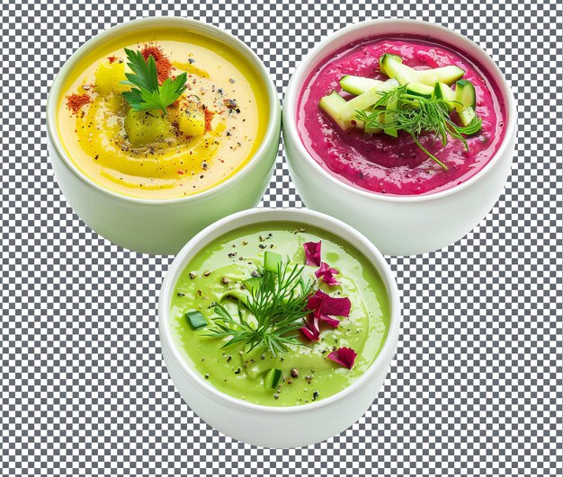 PSD tasty chilled soups isolated on transparent background