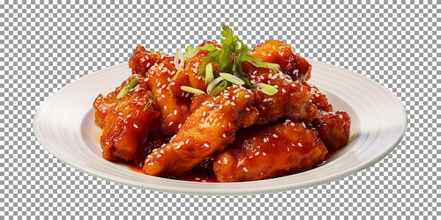 Tasty chinese sesame seed chicken ob transparent background