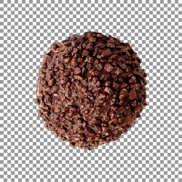 Tasty chocolate praline ball isolated transparent background