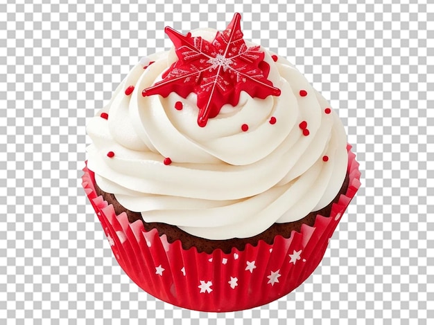 PSD tasty christmas cupcake with snowflakes