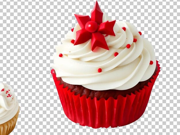 PSD tasty christmas cupcake with snowflakes