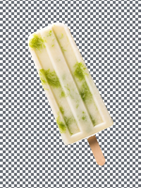 Tasty coconut lime popsicle on transparent background