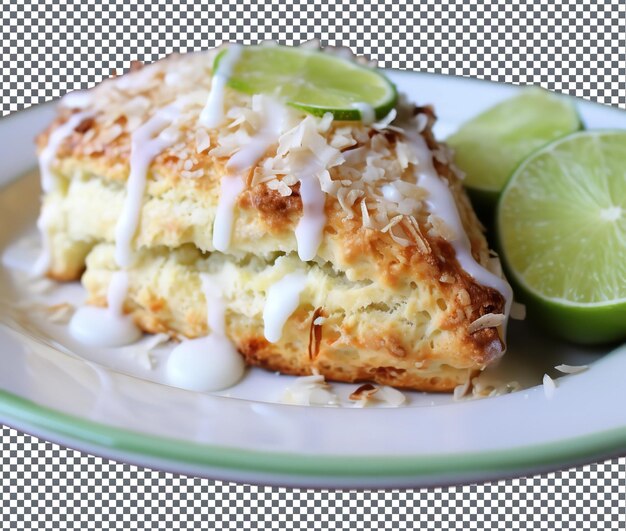 Tasty Coconut Lime Scone isolated on transparent background