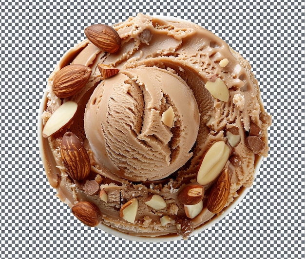 PSD tasty coffee coconut ice cream isolated on transparent background