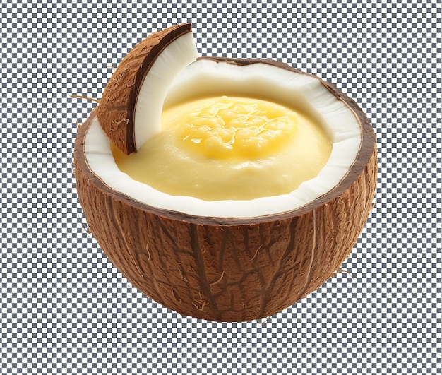 Tasty Comorian Coconut Custard isolated on transparent background