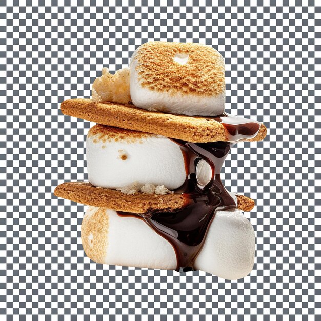 PSD tasty cookies with marshmallow isolated on transparent background