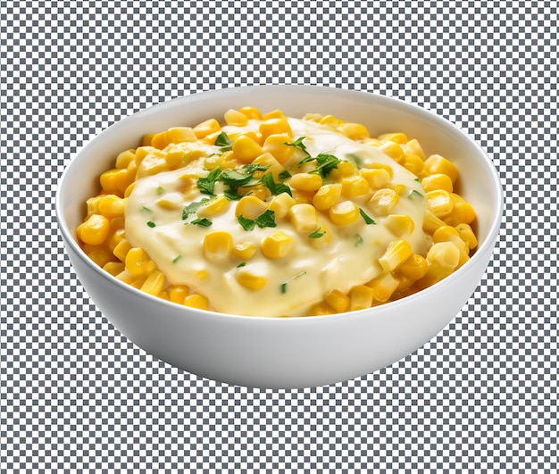 Tasty Creamed Corn isolated on transparent background