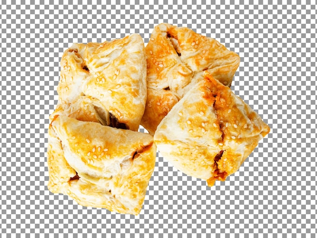 Tasty crispy fried snacks isolated on transparent background