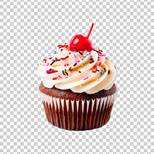 Tasty cupcake isolated on a transparent background