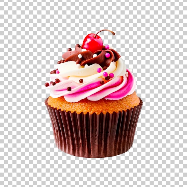 Tasty cupcake isolated on a transparent background