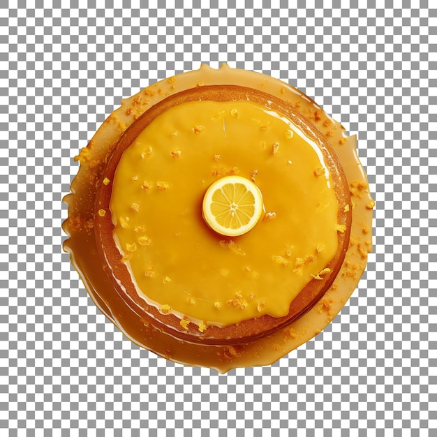 Tasty decorated lemon cake isolated on transparent background