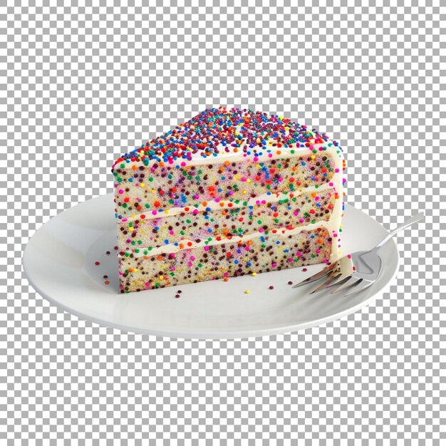 PSD tasty decorated sprinkles cake on transparent background ai generated