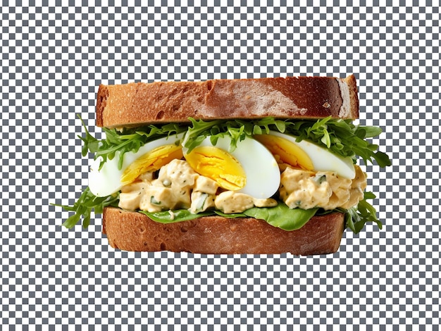 Tasty egg salad sandwich isolated on transparent background