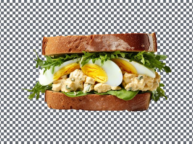 PSD tasty egg salad sandwich isolated on transparent background