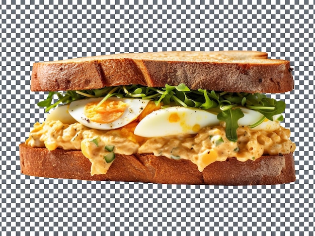 PSD tasty egg salad sandwich isolated on transparent background