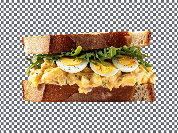 PSD tasty egg salad sandwich isolated on transparent background