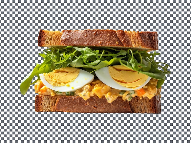 Tasty egg salad sandwich isolated on transparent background