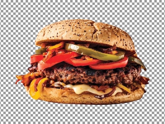 Tasty fajita burger isolated on transparent background