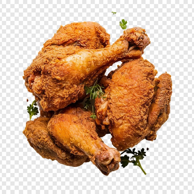 Tasty fried chicken png isolated on transparent background