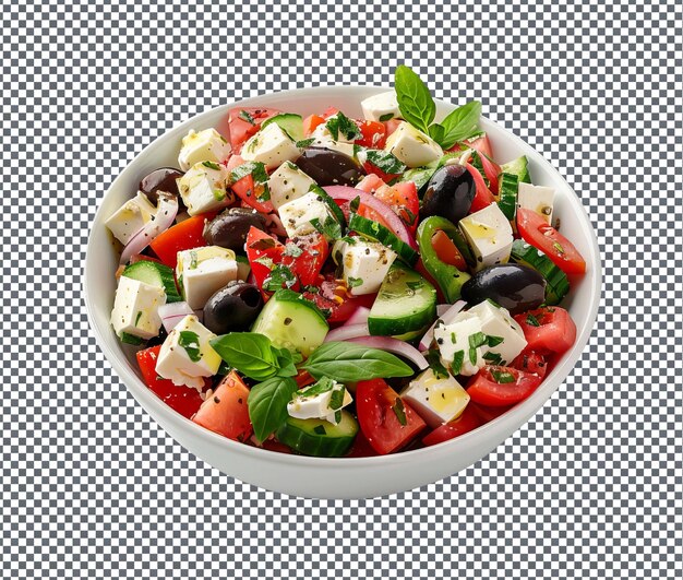 PSD tasty greek salad isolated on transparent background