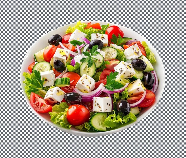 PSD tasty greek salad isolated on transparent background