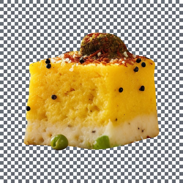 Tasty Indian dhokla dish isolated on transparent background